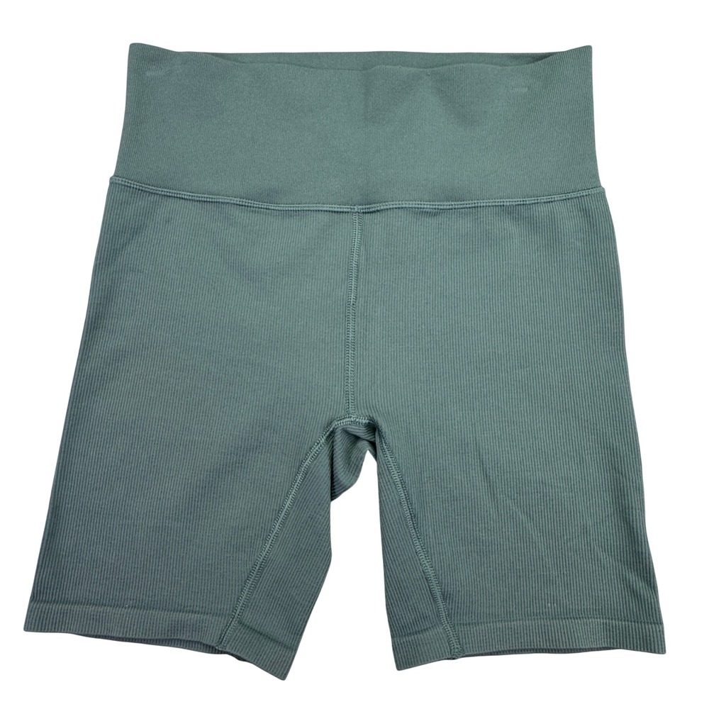 DSG Shorts Women's Size Medium Biker‎ Bike Shorts Long Spandex Green Ribbed